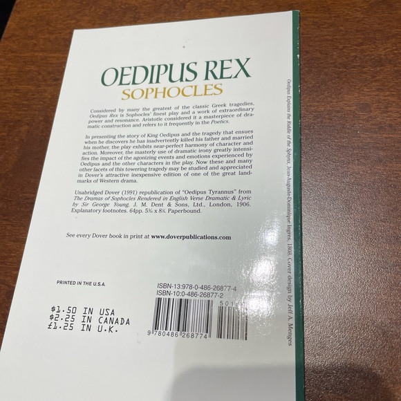 📖 Oedipus Rex by Sophocles (paperback novel) - Picture 2 of 4